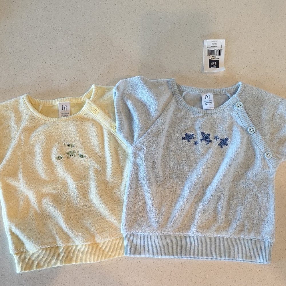 GAP Kids Terry Sweatshirts - Light Yellow and Soft Blue